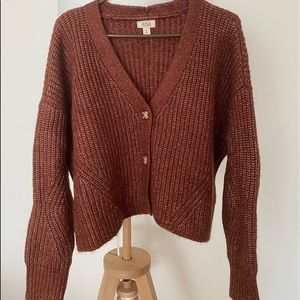 A.n.a Cropped Button-Up Sweater